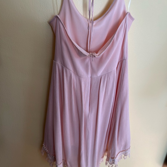 EUC Jella Couture Blush Pink Lined Crinkle Material Dress, w/Straps and Backless - Picture 9 of 16